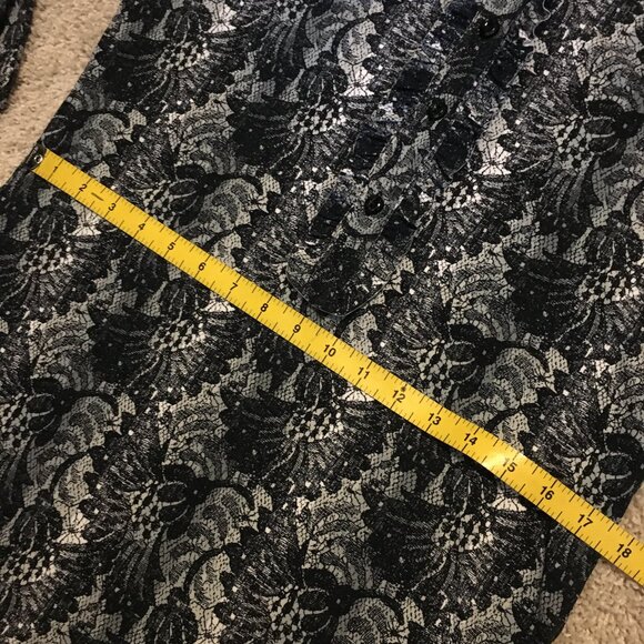 Dark Victorian Gothic Mockneck Frilly Button Down Blouse - Picture 13 of 16